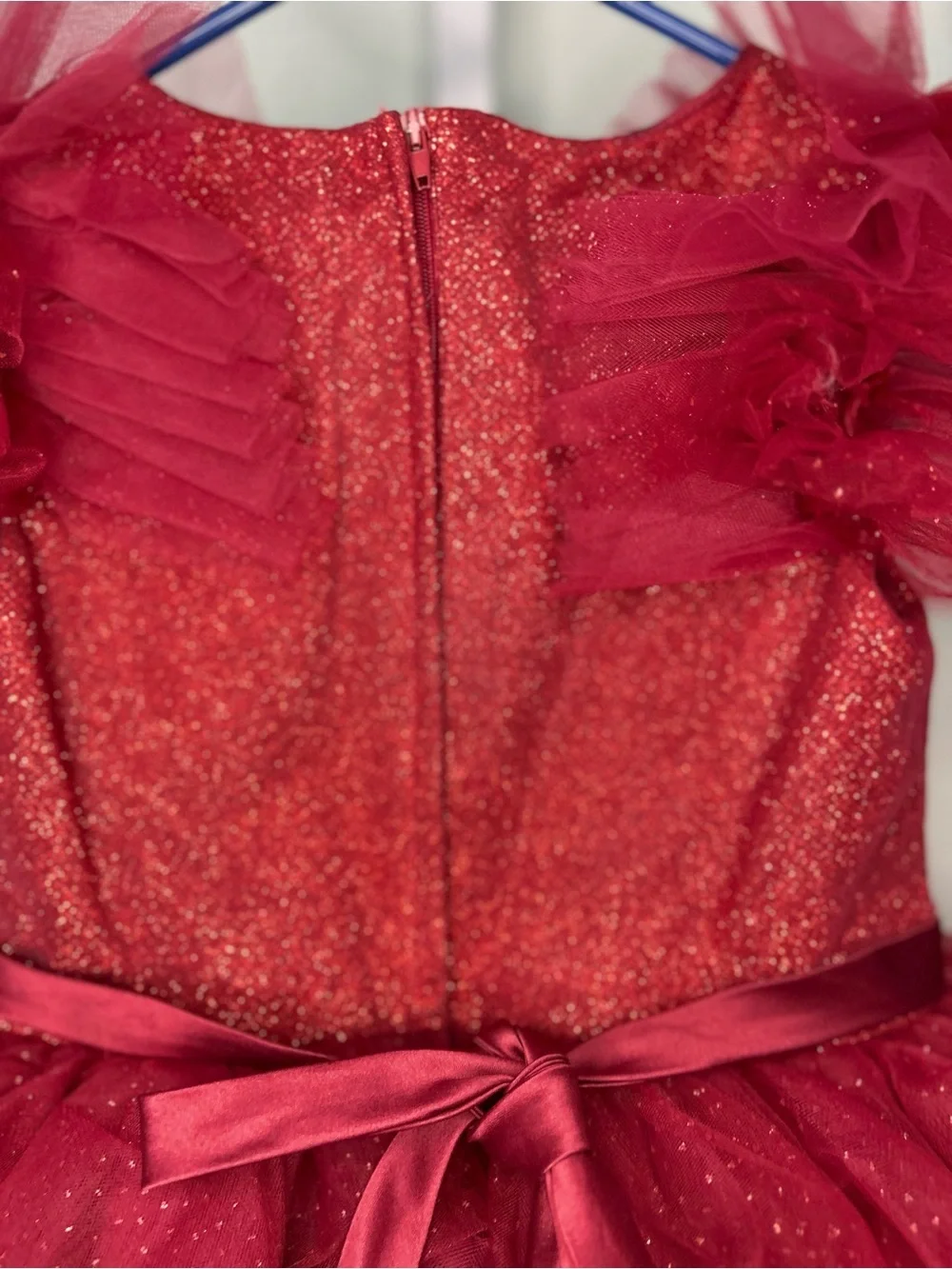 Tip Top Kids Red Sequin Glitz Pageant Tutu Gown Dress 6 Holiday Party
